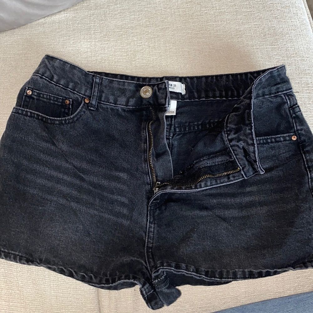 forever 21 black denim shorts - 28 waist